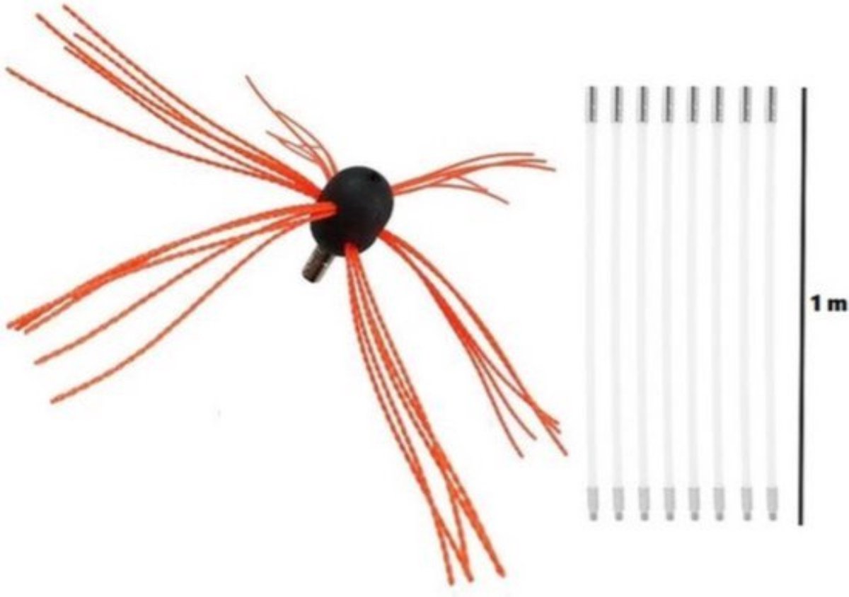 Goedkoopste Schoorsteenveegset - Schoorsteen Borstel - Schoorsteenreiniger - Veegkit - 8 m