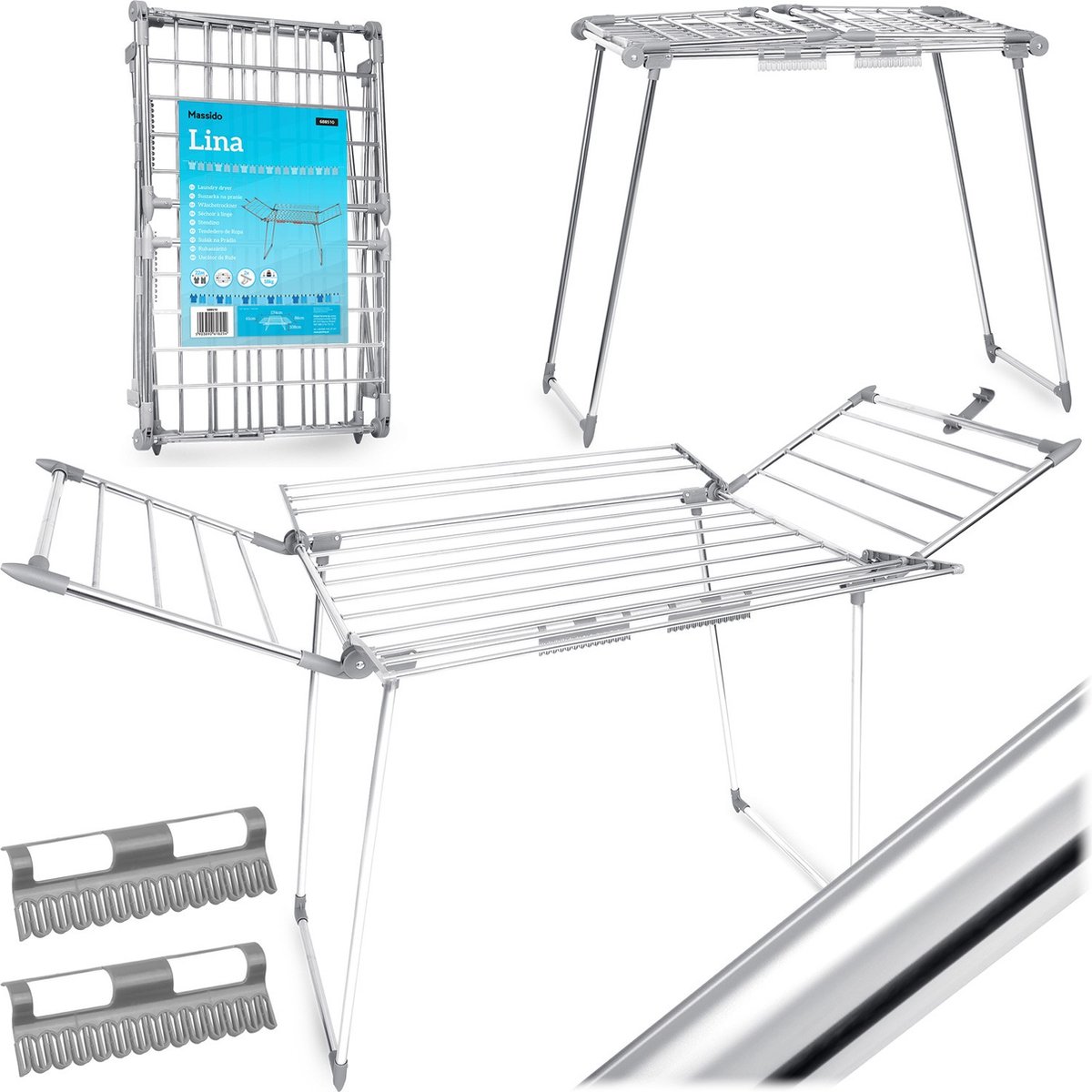 Goedkoopste Opvouwbare staande wasdroger Lina 22 m - RVS