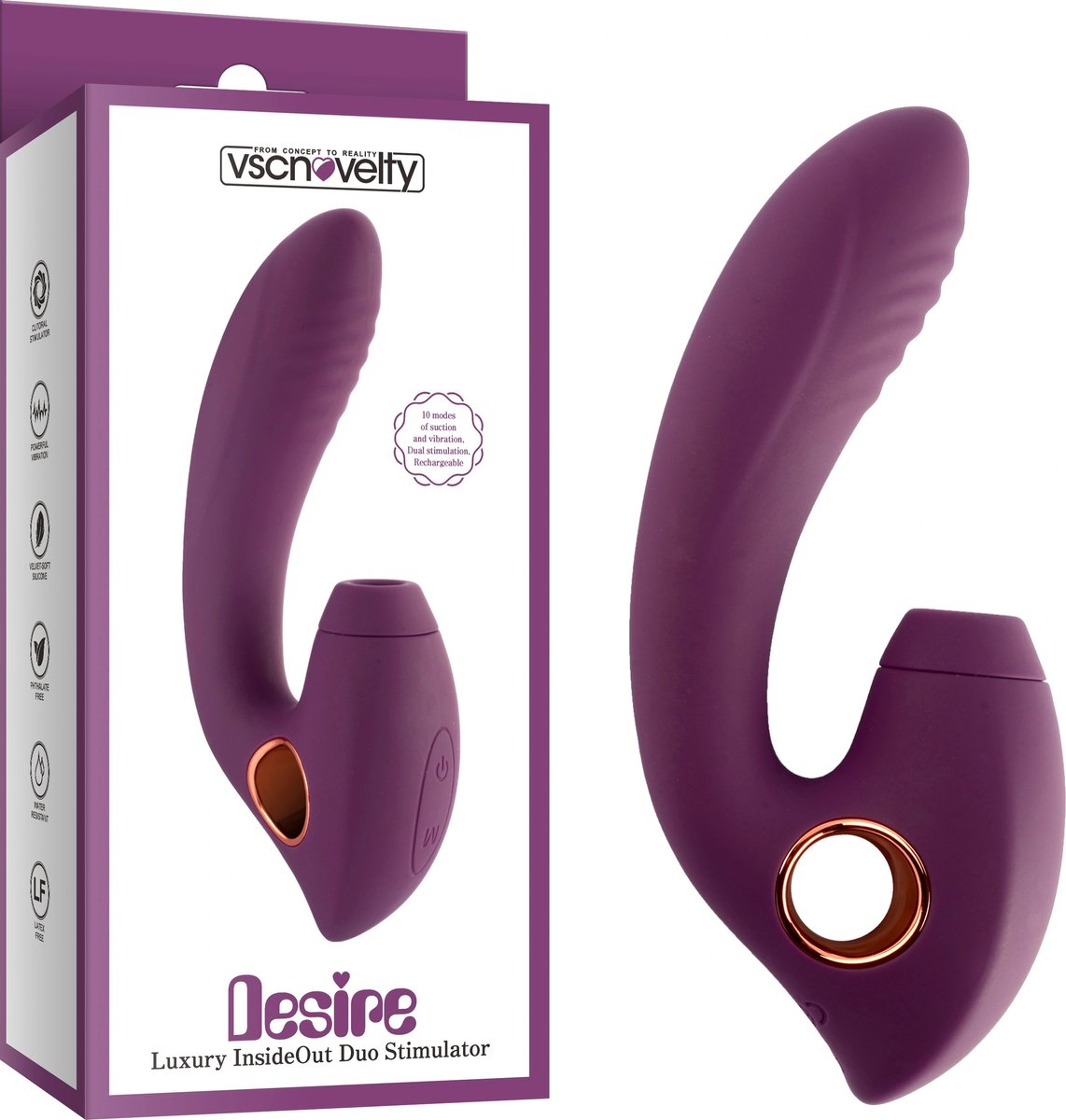 vscnovelty® Pleasure Luxury Inside Out Duo Stimulator vibrator - USB oplaadbaar