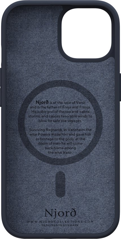 Salmon Leather Magsafe Case for iPhone 15, Noir