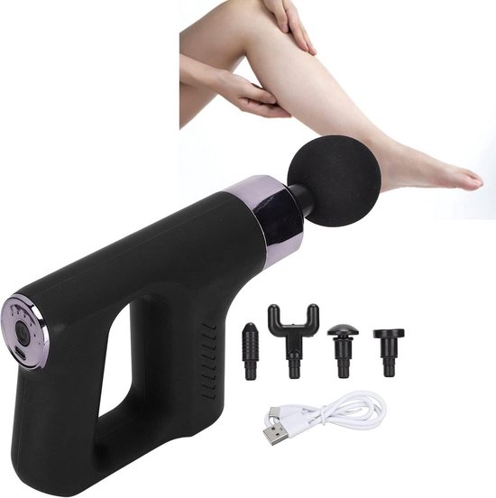 Oplaadbare massagepistool 25W/5V 1200mAh met 9 opzetstukken