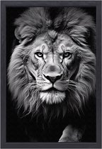 Leeuw schilderij - Dieren schilderijen - Schilderij op canvas Manen - Muurdecoratie klassiek - Schilderij op canvas met baklijst - Slaapkamer wanddecoratie canvas met baklijst 75x100 cm