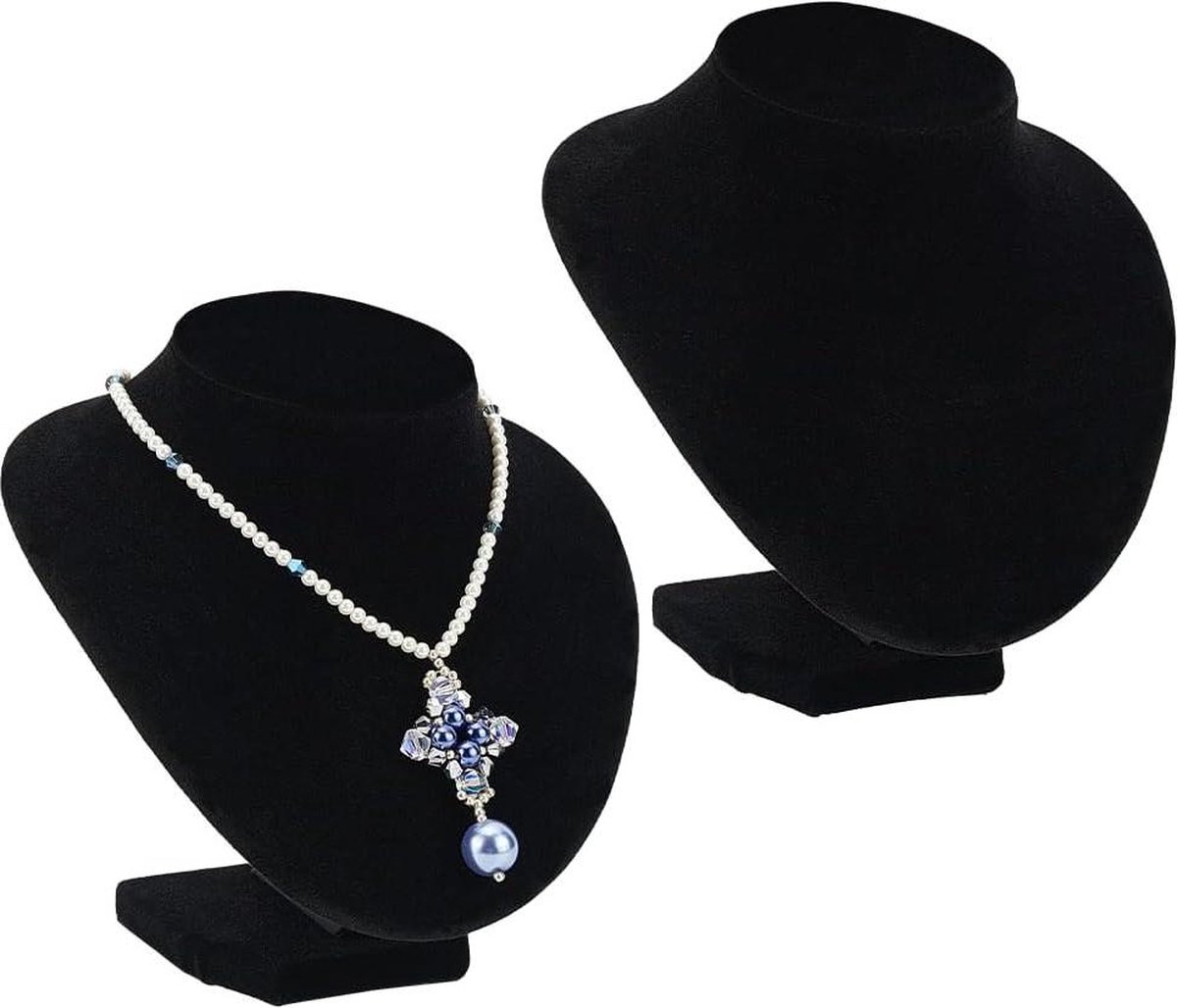 IXART Sieraden Display Stand Suède Lederen Ketting Ketting Sieraden Buste Display Houder Stand Ketting Hanger Houder Bust Stand, Show Sieraden Houder Sieraden Houder (Kleur: Roze, Maat: S
