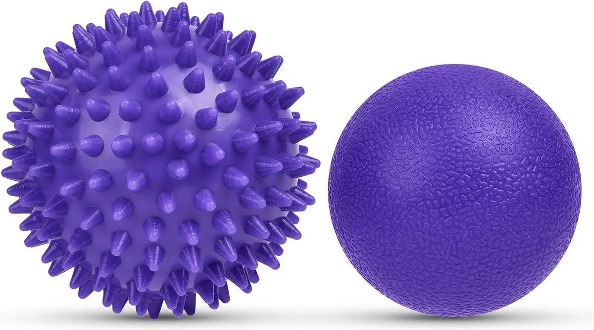 Goedkoopste Fascia Ball Set - 2 Stuks Kleine Harde Porcupine Bal - Fascia Massage Bal met Studs - Massageballen voor Spieren - Porcupine Massage Bal voor Voeten, Rug, Nek, Handen
