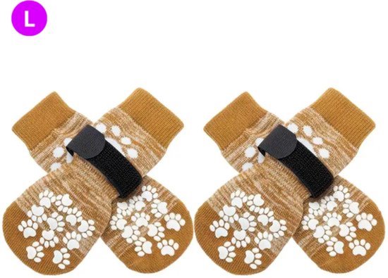Bovista Chaussures pour Chien Patte Protecteur - Chaussures pour Chien - 4 Pièces - Chaussures pour Chien - Protection des Pattes Chien - Jaune L