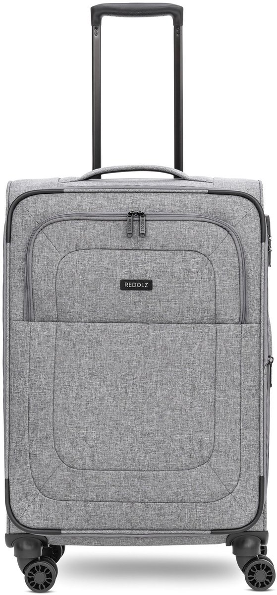Redolz Essentials 12 MEDIUM 4-wiel trolley 67 cm met uitbreidingsplooi - Zachte bagage - TSA slot - grey2
