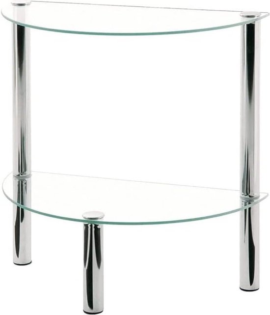 Lulu bijzettafel chroom/glas hoogte 45 cm - Bruin - Pastill