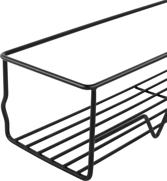 Kruidenrek Voor Aan De Muur Met Keukenrolhouder En Haken Roestvrijstalen Hangend Wandrek Voor Keuken En Badkamer Zwart