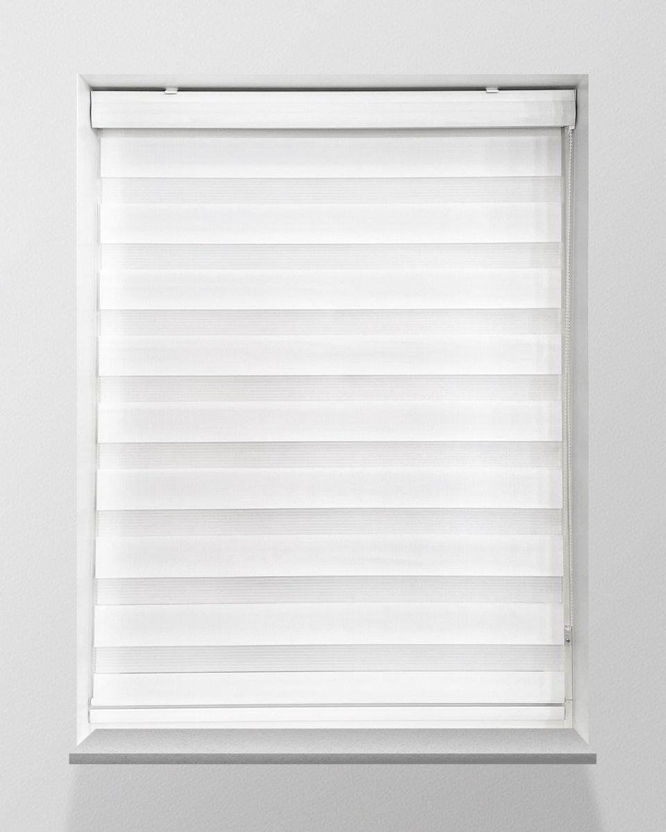 Duo Rolgordijn Lichtdoorlatend - Wit - 152x175cm - Op maat gemaakt