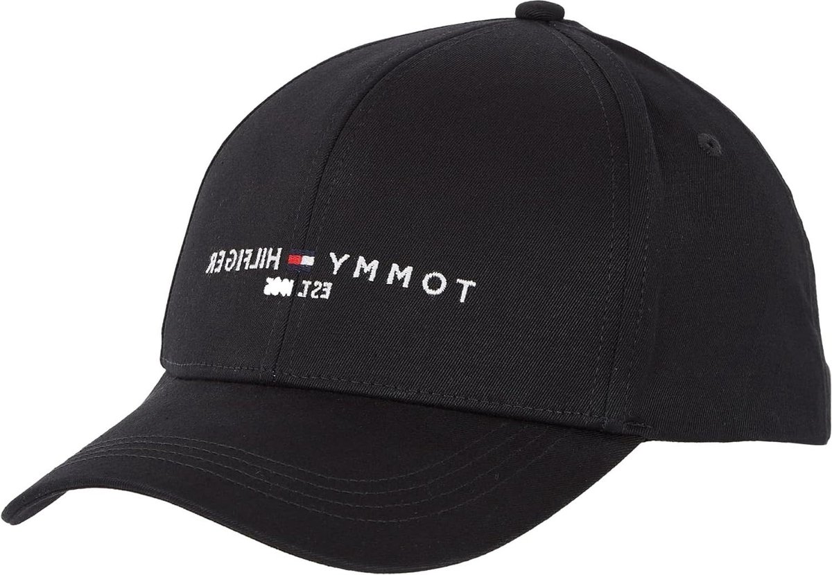 Men's Th Established Cap One Size Black- Tommy Hilfiger- Classic Style cotton bag