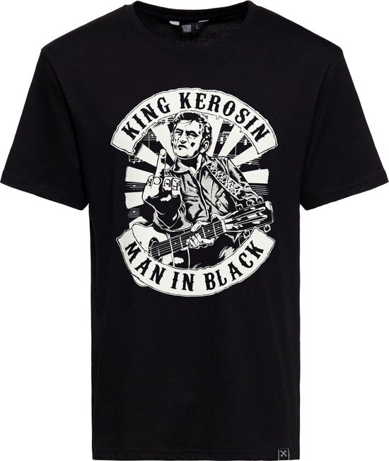 King Kerosin T-Shirt Classic ''Man In Black'' KKU41066 Black-XXL