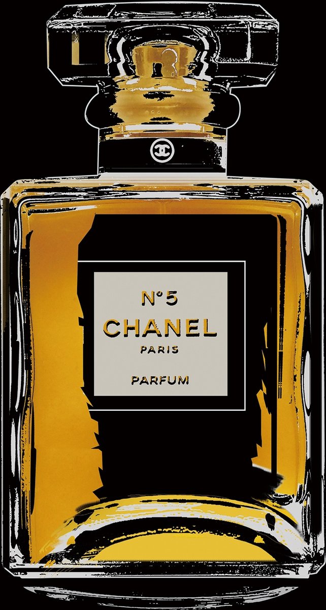 Foto Glas Art - Glasschilderij Chanel No 5, 80x80cm. incl ophangmateriaal, prachtig voor in de woonkamer en de slaapkamer op Prijzenvolger.com