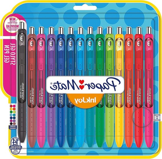 Newell Brands Paper Mate InkJoy Gelpen met dop, 0,7 mm middelste punt, verschillende kleuren voor het kleuren voor volwassenen, paars, 10 stuks Newell Brands Paper Mate InkJoy Gelpen met dop, 0,7 mm middelste punt, verschillende kleuren voor het kleuren voor volwassenen, paars, 10 stuks