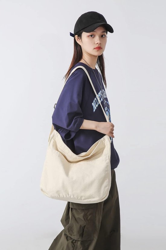 Vrouwen Canvas Handtas Grote Schoudertas Casual Top