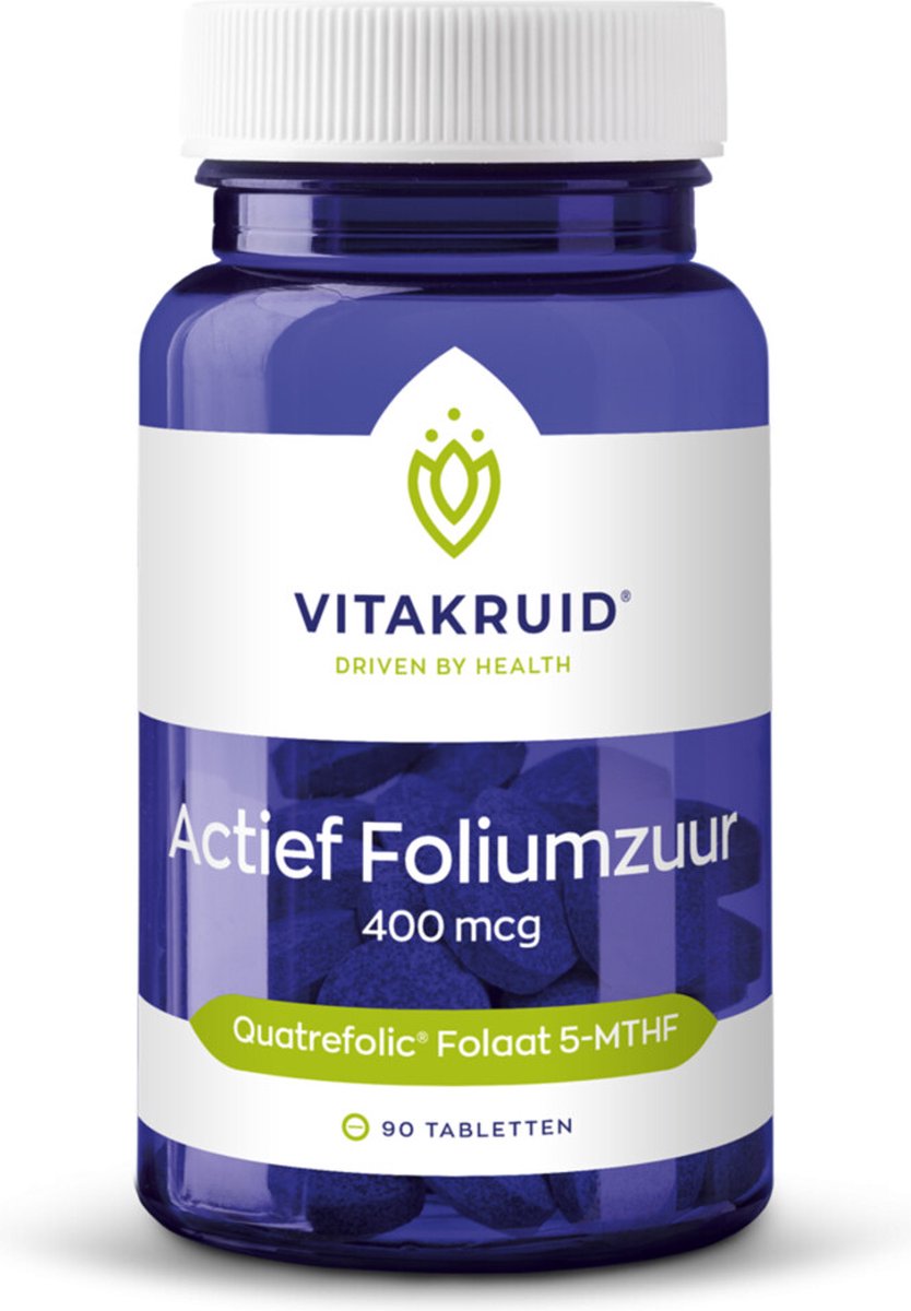 Vitakruid Actief Foliumzuur 400 Mcg - 2 x 90 tabletten - Voordeelverpakking