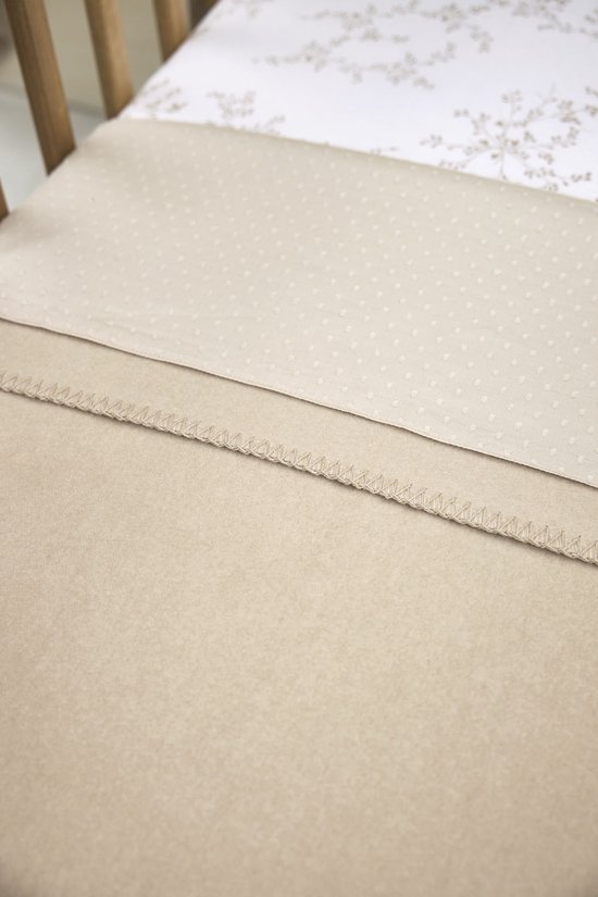 Meyco Baby Uni ledikant deken - geweven - sand - 100x150cm van Meyco — afbeelding 4