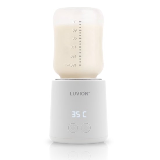 LUVION® Ultra Pro Draagbare Flessenwarmer - Wit - Speciale roerfunctie voor gelijkmatig opwarmen van borstvoeding en mixen van kunstvoeding - Geschikt voor nagenoeg alle merken babyflesjes - Onderweg draadloos je baby fles verwarmen — afbeelding 2