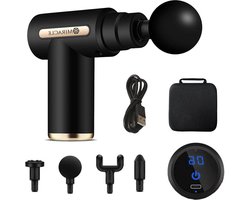 Massage Pistool Body Muscle Massager Professionell Djupvävnadsmassagepistol Smärtlindring 4 Tillbehör 6 Hastigheter - Zwart