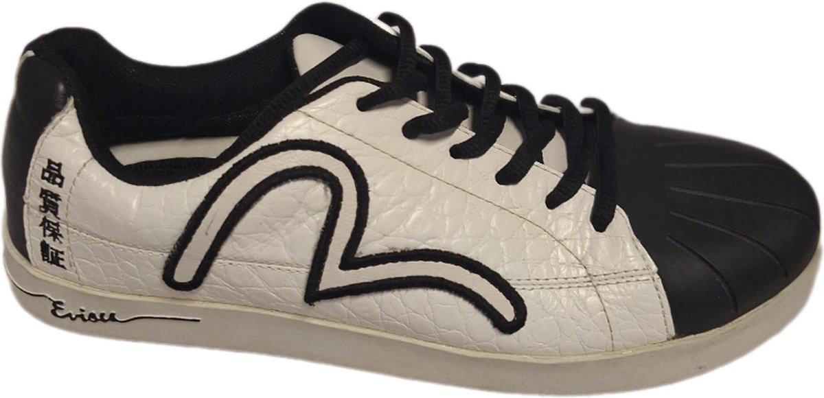 EVISU-SNEAKER-IZANAKU/MENS-LEER-WHITE/BLC-SIZE 41