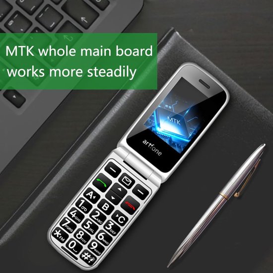 Dual Screen Tiny Flip Mobiltelefon 2G für Senioren mit SOS-Taste