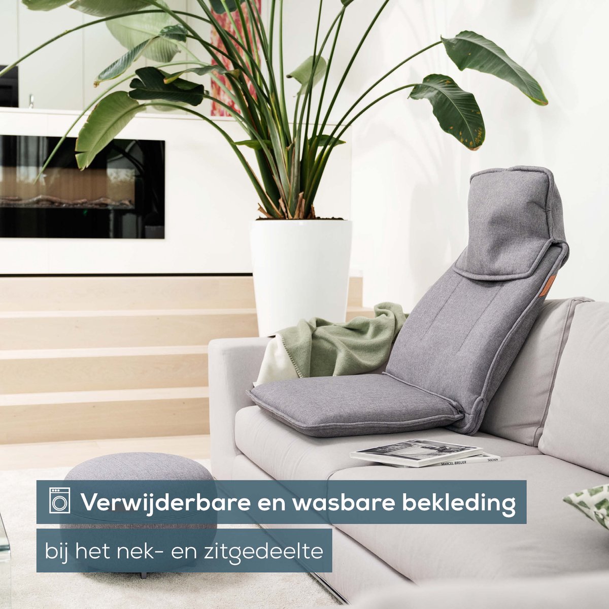Beurer MG 330 Grey Shiatsu Massagekussen - Massagestoel - Verstelbaar nekgedeelte - 4 Massagekoppen paarsgewijs roterend - 2 Intensiteitsniveaus - Wasbare hoes - 3 Jaar garantie - Grijs – foto 7
