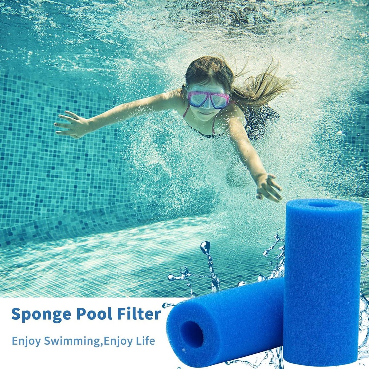 Filtre En Mousse Pour Piscine Intex Type B - Réutilisable, Lavable, Remplace Les Cartouches Papier, 14.5x4.5x25.4 Cm
