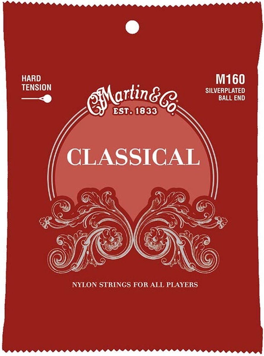 snarenset klassieke gitaar - M160 - silver wound & clear nylon medium tension ball end