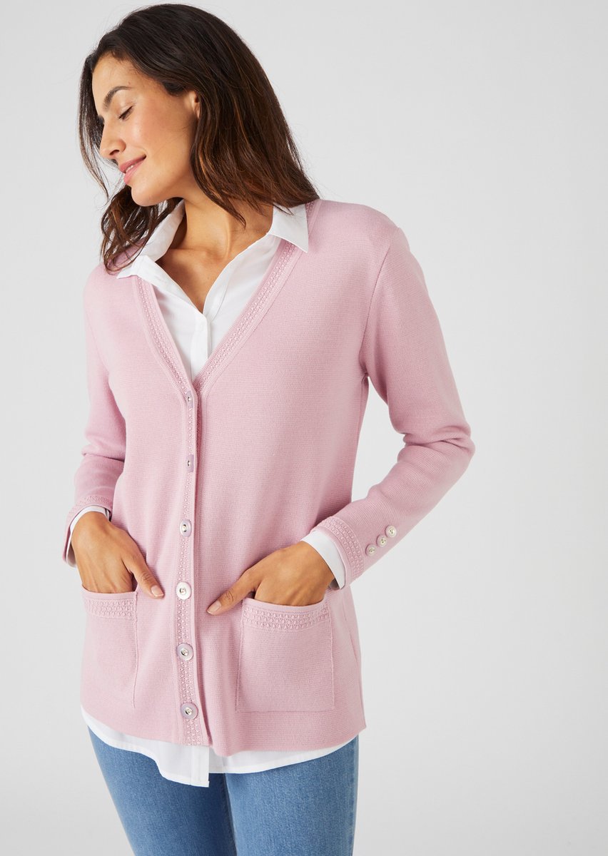 Damart - Gebreid vest milano - Roze - XS