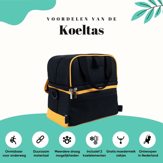 Flouer Koeltas Moedermelk met 2 Koelelementen - Borstvoeding Koeltas - Babyvoeding - Luiertas - Kolftas van FLO — afbeelding 3
