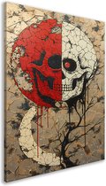 Schedel wanddecoratie - Anatomie schilderijen - Canvas schilderij Boom - Vintage schilderij - Canvas schilderij - Slaapkamer muurdecoratie canvas 50x70 cm