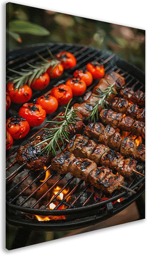 Décoration murale viande - Portrait Nourriture - Tableaux sur toile Tomate - Décoration murale industrielle - Toile cuisine - Toile Accessoires de maison 40x60 cm