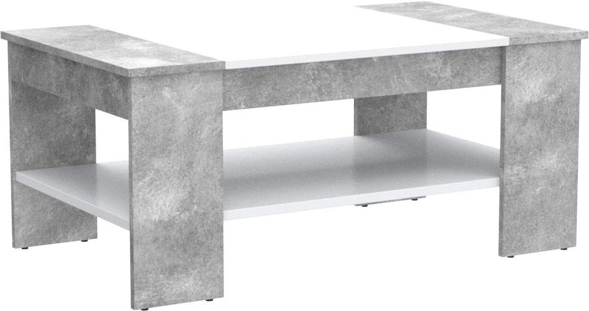 Salontafel Ovaal - Betonlook - Beige - 120cm - Tafel Romy | Leen Bakker