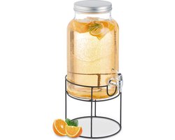Glazen drankdispenser met kraantje van 6 liter