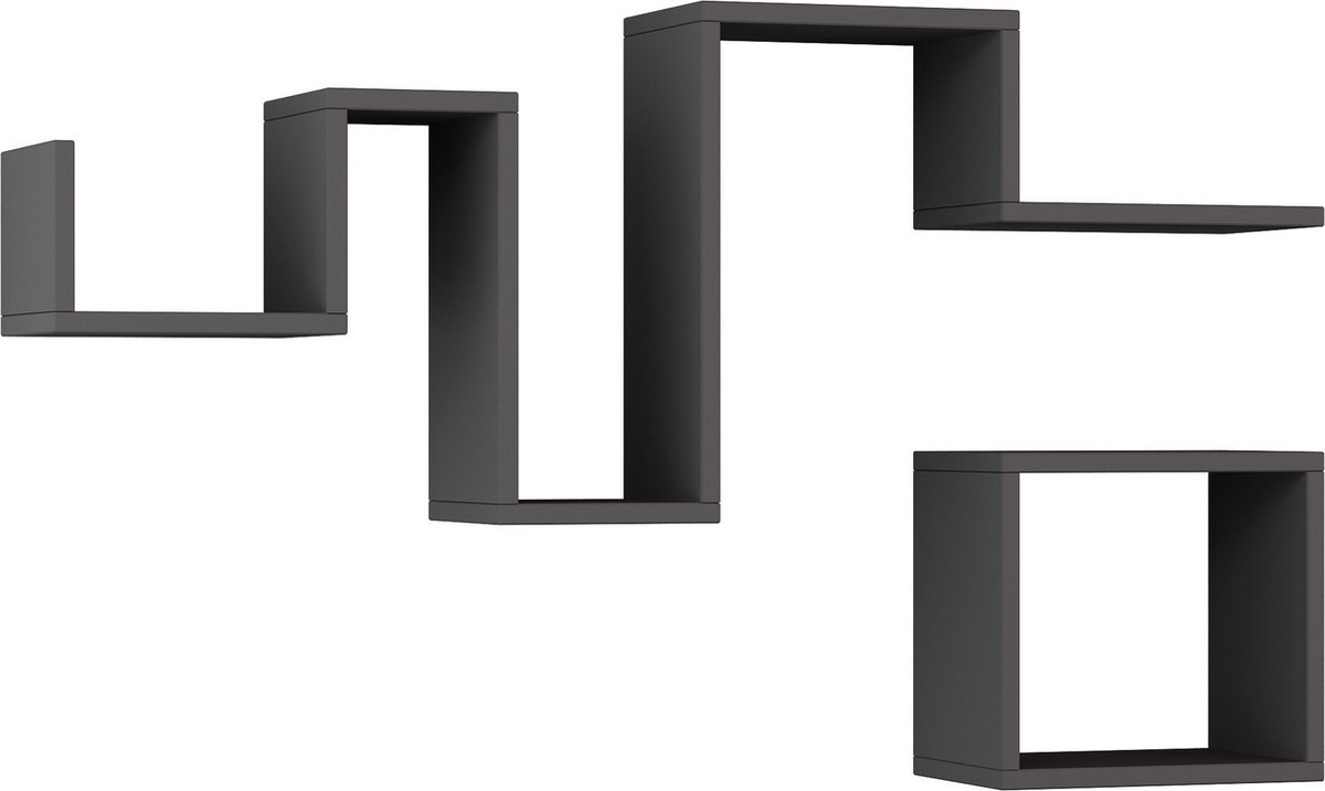 Follow Wandplank | 100% MELAMINE | Antraciet - Emob - Wandrek - Antraciet - Melamine