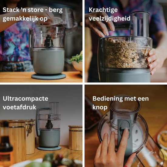 Foodprocessor - Elektrische Groentesnijder Multifunctioneel - Vleesmolen - Gehaktmolen - RVS - Top Kwaliteit - Transparant van FOO — afbeelding 2