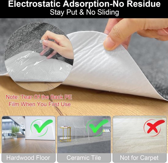 Beschermende bureaustoelonderlegger,Stoelmat voor harde vloer,Vloermat,geschikt for thuiskantoren, kras- en slipbescherming (Color : 1.3mm thick, Size : 80x135cm