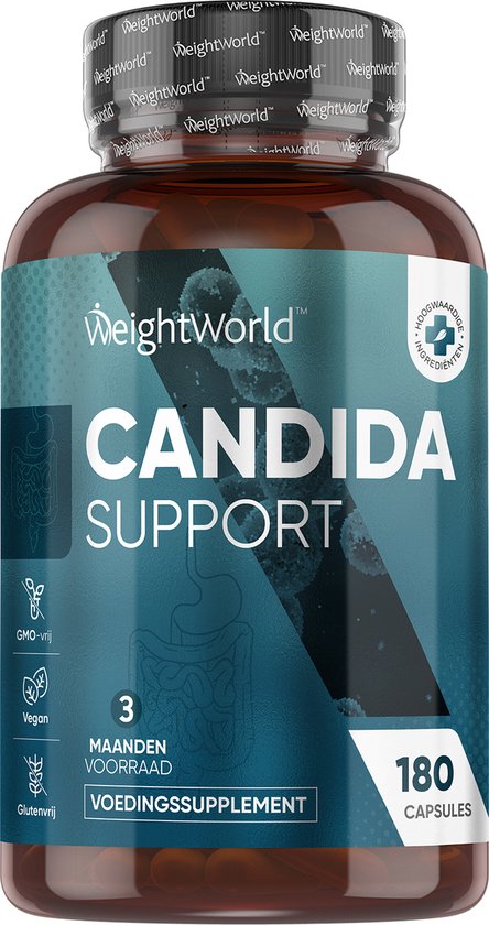 Foto: Candida support 180 vegan capsules natuurlijke ondersteuning voor je candida niveaus door natuurlijke probiotica bevat alo vera druivenpitextract knoflookpoeder en zink van weightworld