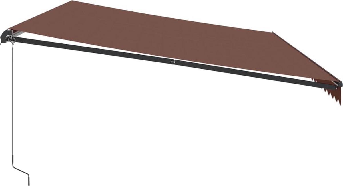 VidaXL Luifel handmatig uittrekbaar met LED's 600x350 cm bruin