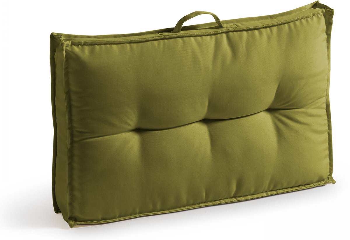 Oviala - Groen gestoffeerd buitenkussen 60 x 40 cm - Cuzco