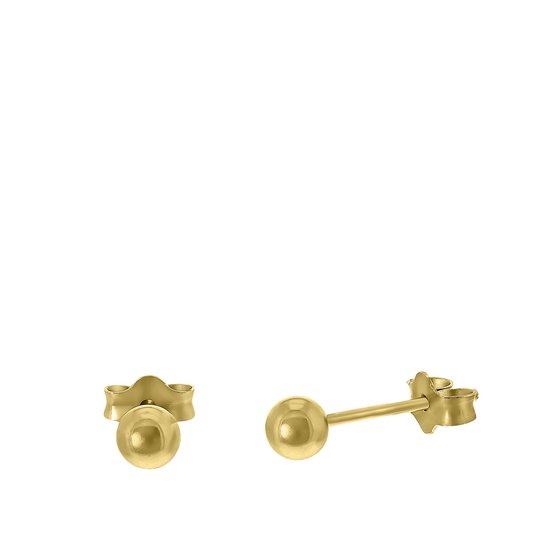 Lucardi - Boucles d'oreilles boule en argent plaqué or 4mm