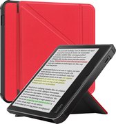 Hoesje Geschikt voor Kobo Libra Colour Hoesje Luxe Bescherm Case Trifold - Hoes Geschikt voor Kobo Libra Colour Hoes Book Cover - Rood