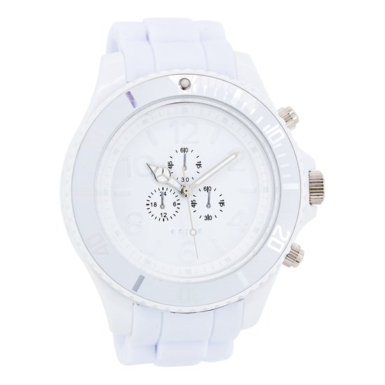 OOZOO Timepieces - Witte horloge met witte rubber band - C4822