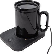 Cup Warmer - Mug warmer Warmhoudplaat voor je Koffie of Thee - Mok Verwarmer met 3 Standen - Inclusief Kopje met Deksel van 350ml - Leuke gadget om te geven!