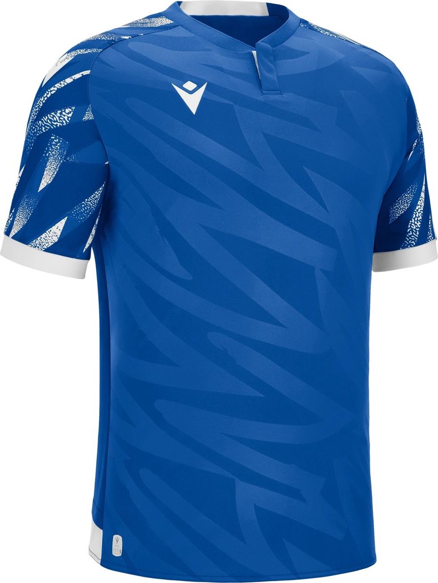 Macron Themis Eco Shirt Korte Mouw Heren - Royal / Wit | Maat: M