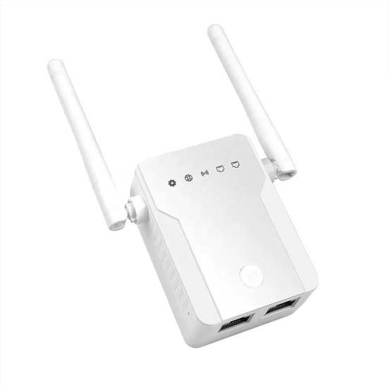 Foto: Edup draadloze wifi extender 3 in 1 router repeater acces point 300 mbps 2 antennes wps eenvoudige installatie 2 lan poorten