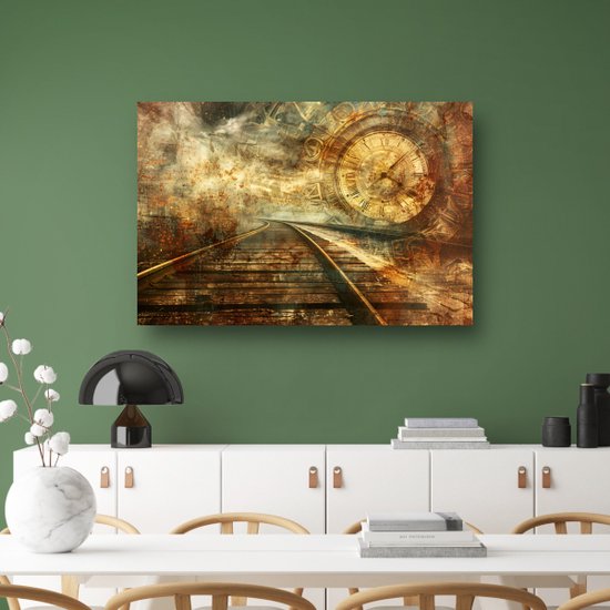 Peinture sur rail - Peinture de paysage - Peintures sur toile Temps - Tableaux classiques - Peintures sur toile - Toile décoration chambre 90x60 cm