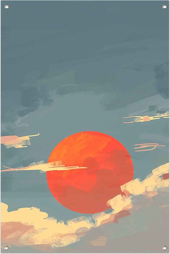 Zon posters - Natuur tuinposter - Tuinposter Wolken - Posters buiten - Poster tuin - Decoratie tuin tuinposter 60x90 cm