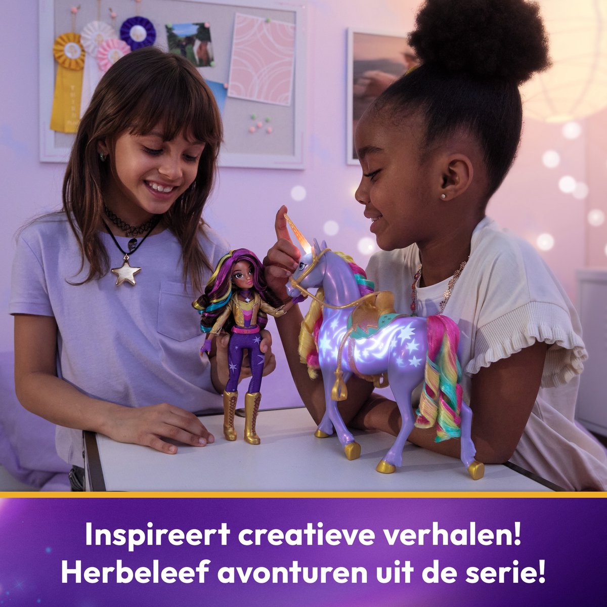 Unicorn Academy - Sophia & Regenboog Lichtmagie Wildstar - Modepop met Interactieve Eenhoorn met licht geluid en muziek — afbeelding 6
