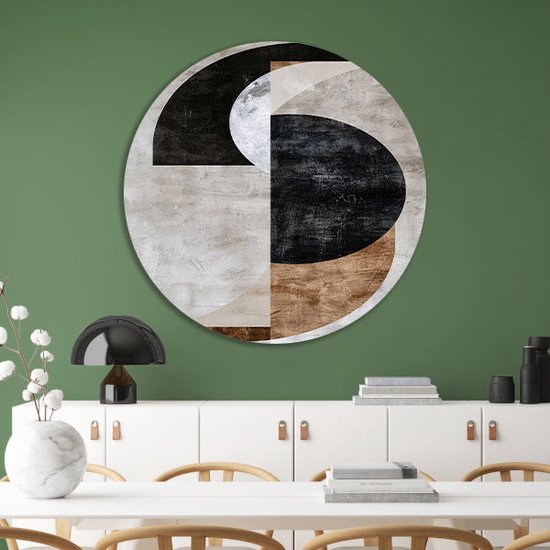 Décoration murale texturée - Décoration murale abstraite - Décoration murale minimaliste - Décoration murale murale chambre d'enfant - Décoration murale - Cercle Décoration murale mural Forex 90x90 cm