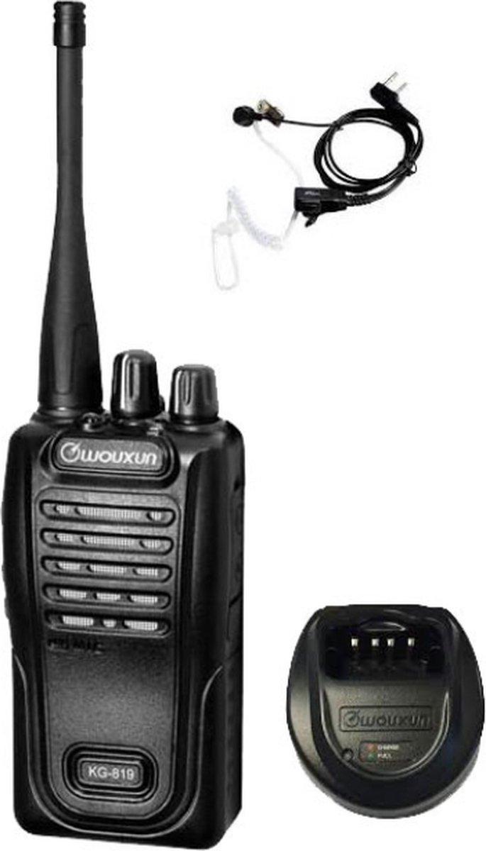 Wouxun KG-819 UHF IP55 PMR446 Portofoon met beveiliging oortje